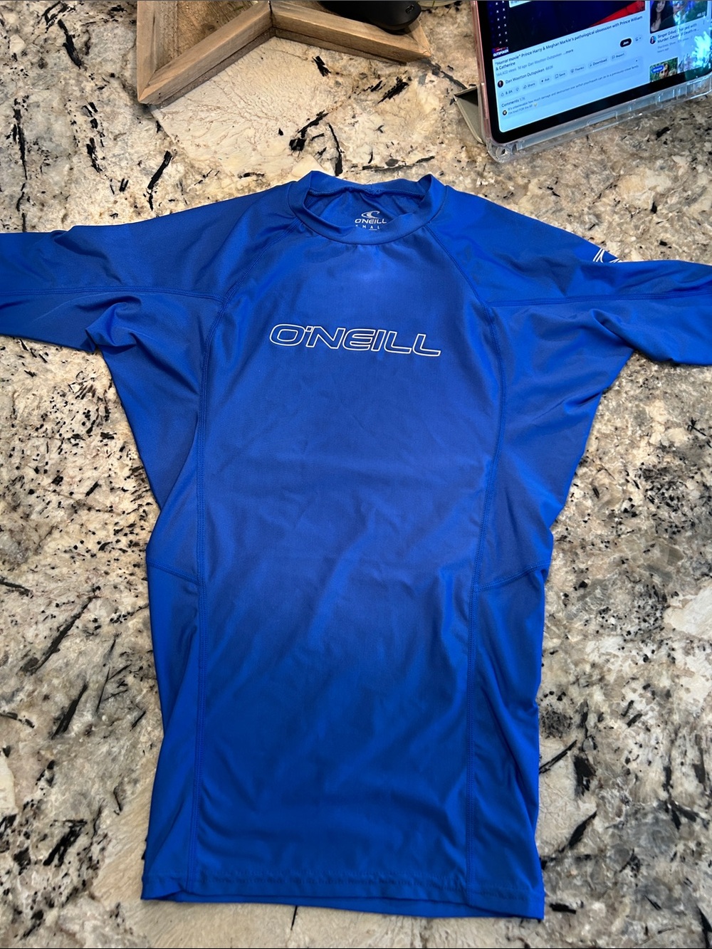 O'Neill Royal Blue Men's Short-Sleeve Rash Guard